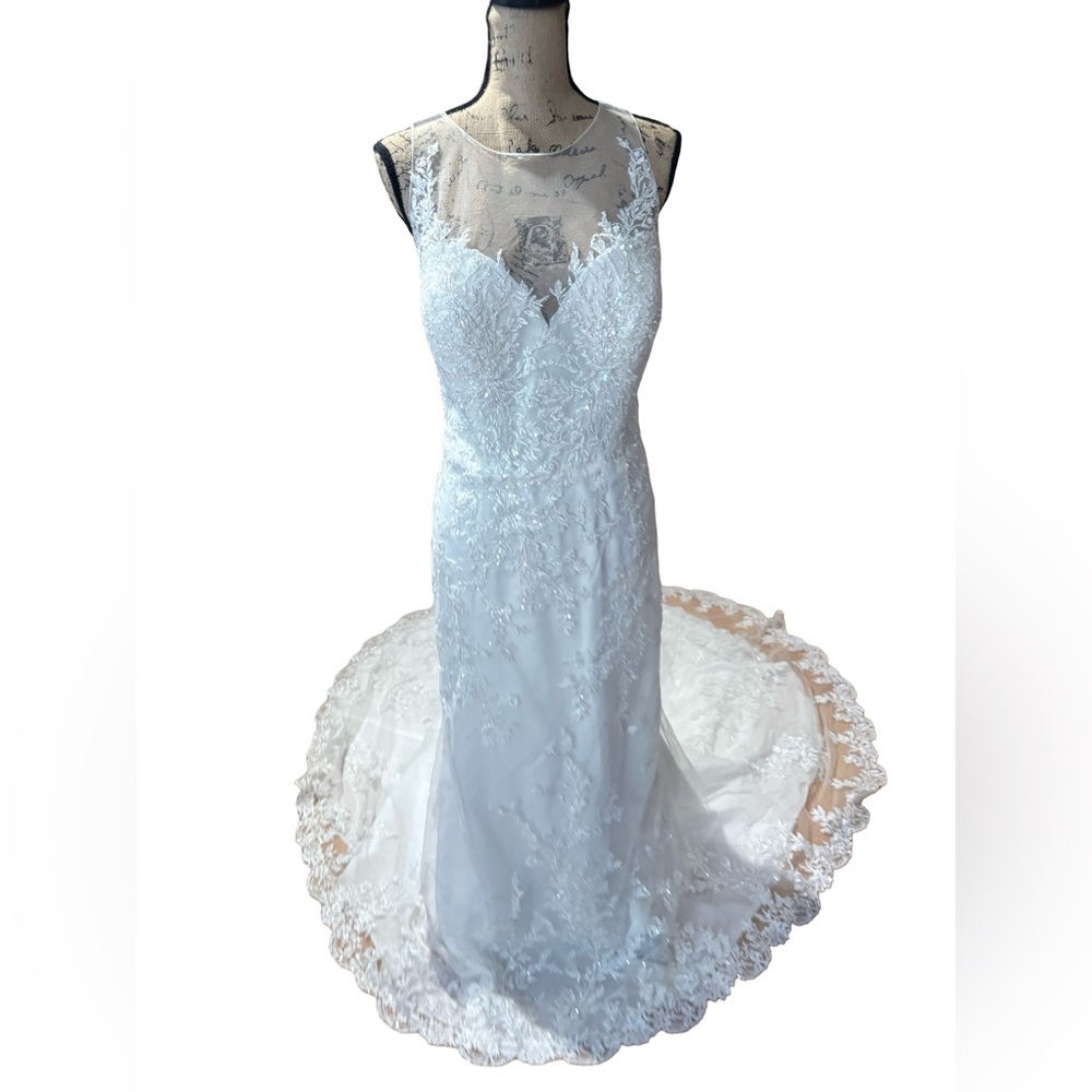 Oleg Cassini White Lace Bridal Gown